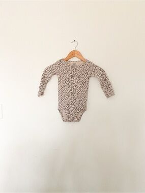 Carter's Long-Sleeve Leopard Print Bodysuit - Cream & Brown - 100% cotton